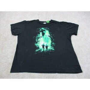 X Files Shirt Mens 2XL XXL Black Green Aliens Abduction Mulder Scully UFO *